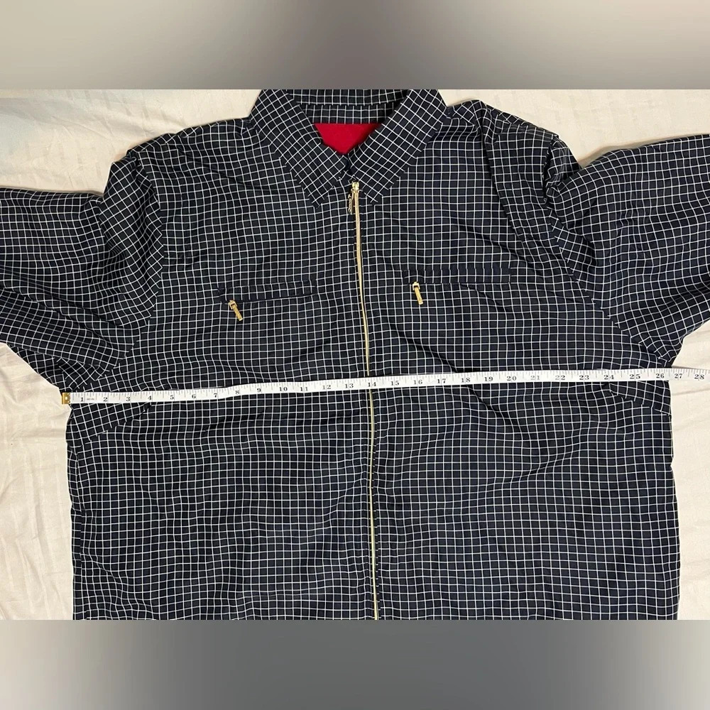 Catalina vintage wind light rain jacket coat. Navy White Medium - Picture 7 of 10